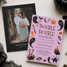 Zwei Babys brauen Zwillinge Halloween Babyshower