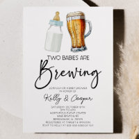 Zwei Babys brühen Bottle Beer Baby Dusche