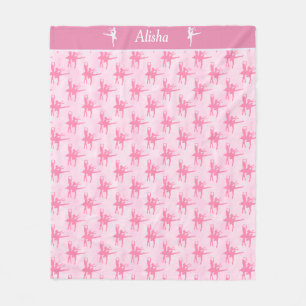Zwei Ballerinas rosa Personalisiert Fleecedecke