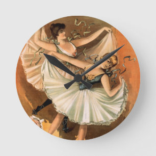 "Zwei Ballerinas"-Uhr Runde Wanduhr