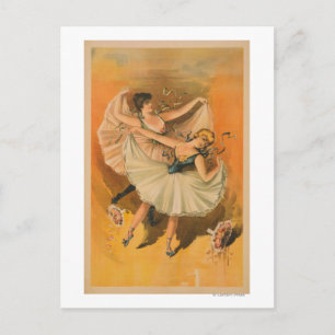 Zwei Ballerinen Theaterplakat Postkarte