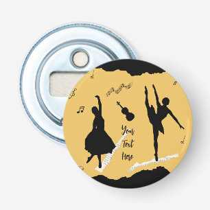 Zwei Balletttänzer und Musik in goldener Beige Far Flaschenöffner