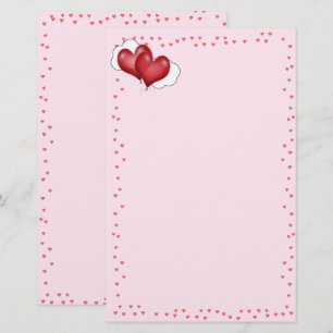 Zwei Ballon Herz Valentine Liebe Briefpapier
