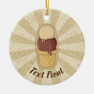 Zwei Balls Eiscreme-Cup Keramik Ornament