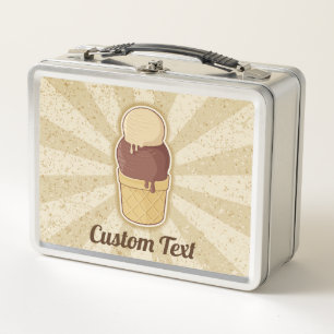 Zwei Balls Eiscreme-Cup-Metalldose Metall Brotdose