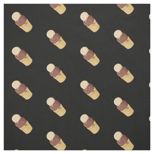 Zwei Balls Eiscreme-Cup-Muster Stoff (Muster)