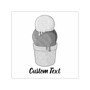 Zwei Balls Eiscreme-Cup Permastempel