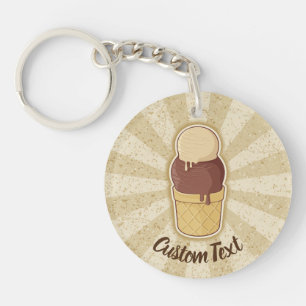Zwei Balls Eiscreme-Cup-Schlüsselanhänger Schlüsselanhänger