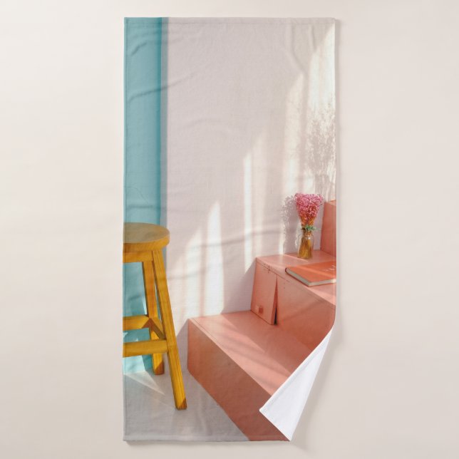 Zwei Bar aus gelbem Holz Badehandtuch (Badehandtuch)