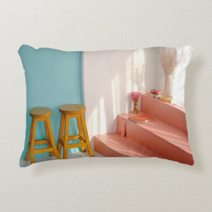 Zwei Bar aus gelbem Holz Dekokissen