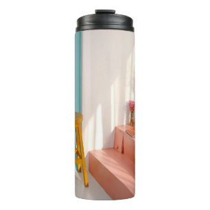 Zwei Bar aus gelbem Holz Thermosbecher