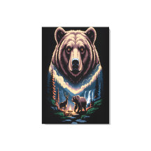 Zwei Bären im dunklen Wald