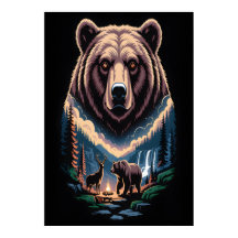 Zwei Bären im dunklen Wald