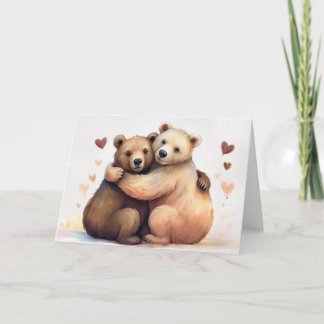 Zwei Bären umarmen für Valentinstag-Romantik Karte