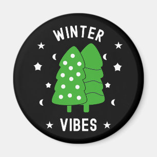 Zwei Bäume Winter Stimmung Magnet