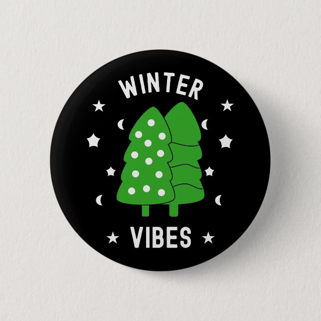 Zwei Bäume Winter Vibes Button (Vorderseite)