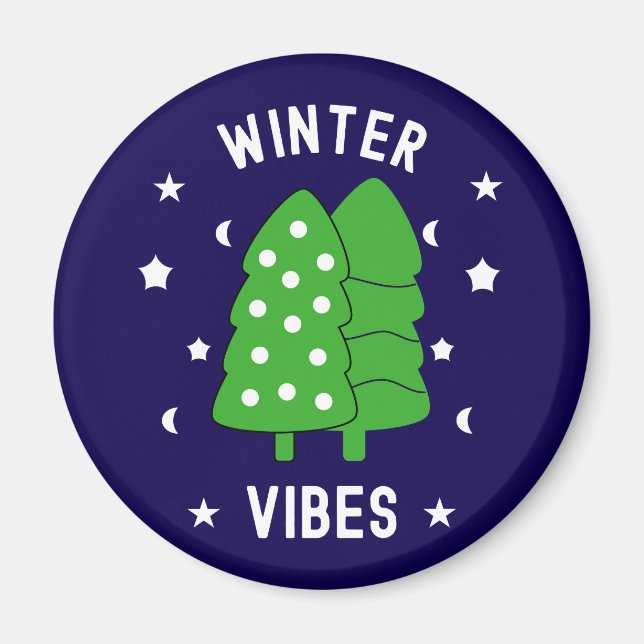 Zwei Bäume Winter Vibes Magnet (Vorne)