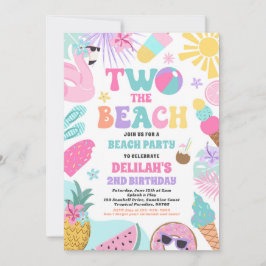 Zwei Beach Summer 2. Geburtstag Beach Party Einladung