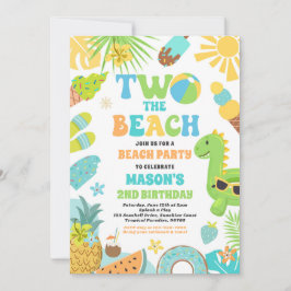 Zwei Beach Summer 2. Geburtstag Beach Party Einladung
