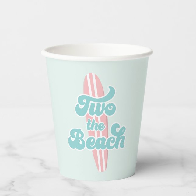Zwei Beach Surf Beach 2. Geburtstag Paper Cups Pappbecher (Vorderseite)