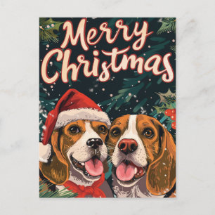 Zwei Beagle Frohe Weihnachten
