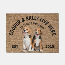 Zwei Beagle Personalisiert Hund Lover Doormat