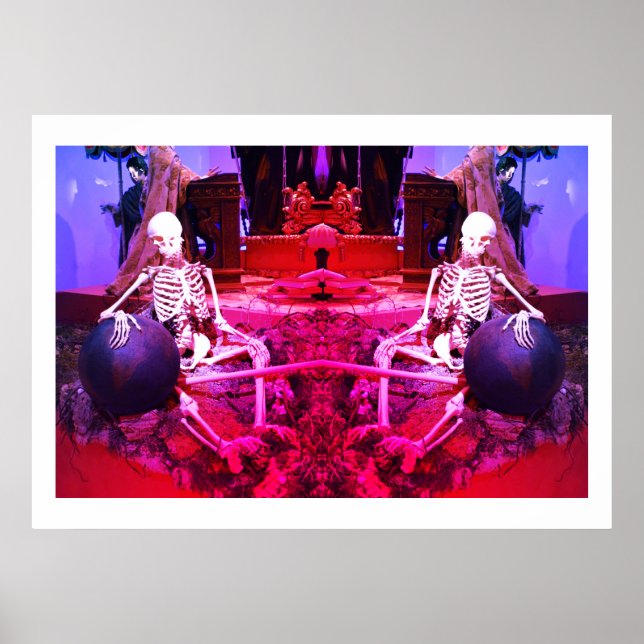 Zwei beängstigende skelettartige Skelette Poster (Vorne)
