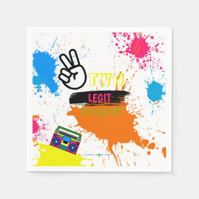 ZWEI BEGRIFFE ZUM 2. Geburtstag Serviette (Vorderseite)