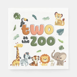 Zwei bei der Zoo Safari Animal Birthday Party Serviette