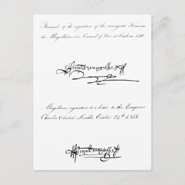 Zwei Beispiele für die Unterschrift Postkarte (Vorderseite)