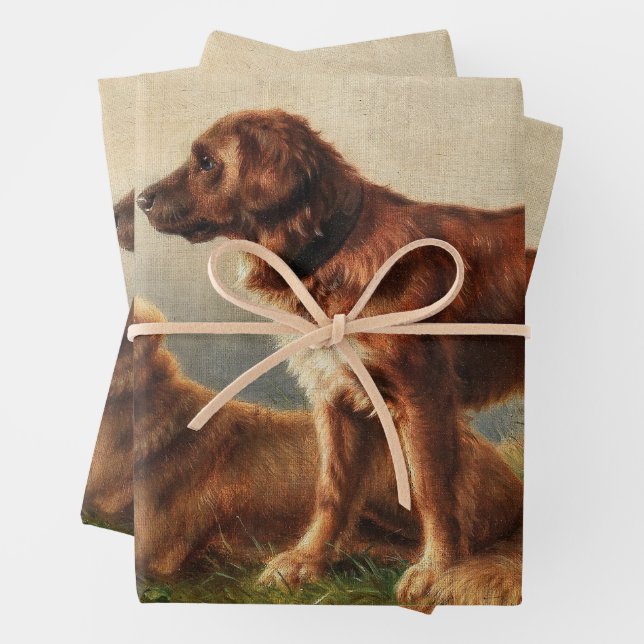 Zwei beobachtende Hunde Geschenkpapier Set (Beispiel)