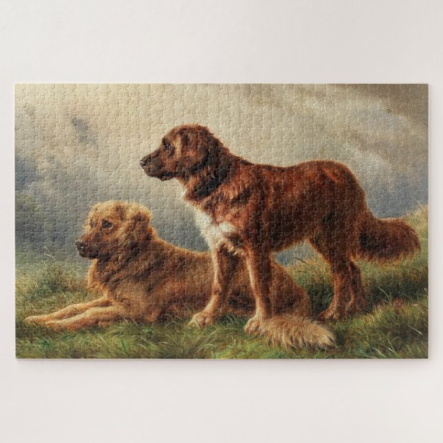 Zwei beobachtende Hunde Puzzle (Horizontal)