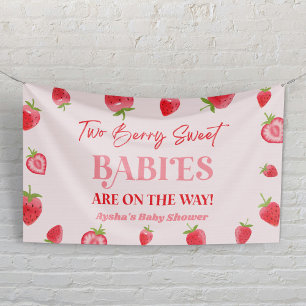 Zwei Berry Sweet Babies Strawberry Twin Baby Dusch Banner