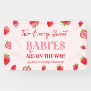 Zwei Berry Sweet Babies Strawberry Twin Baby Dusch Banner