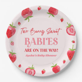 Zwei Berry Sweet Babies Strawberry Twin Baby Dusch Pappteller