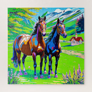 Zwei bezaubernde Pferde Puzzle