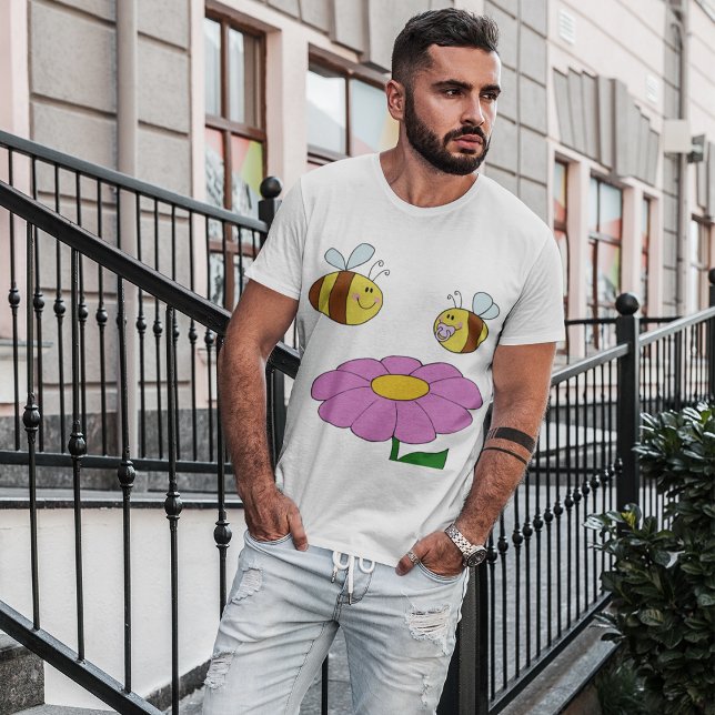 Zwei Bienen und eine Blume Mens T - Shirt (Von Creator hochgeladen)