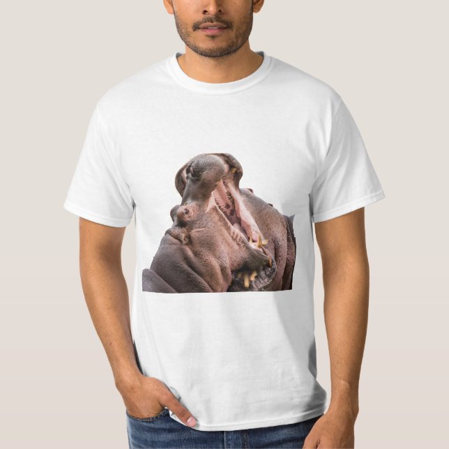 Zwei Big Mouth Hippo T-Shirt (Vorderseite)
