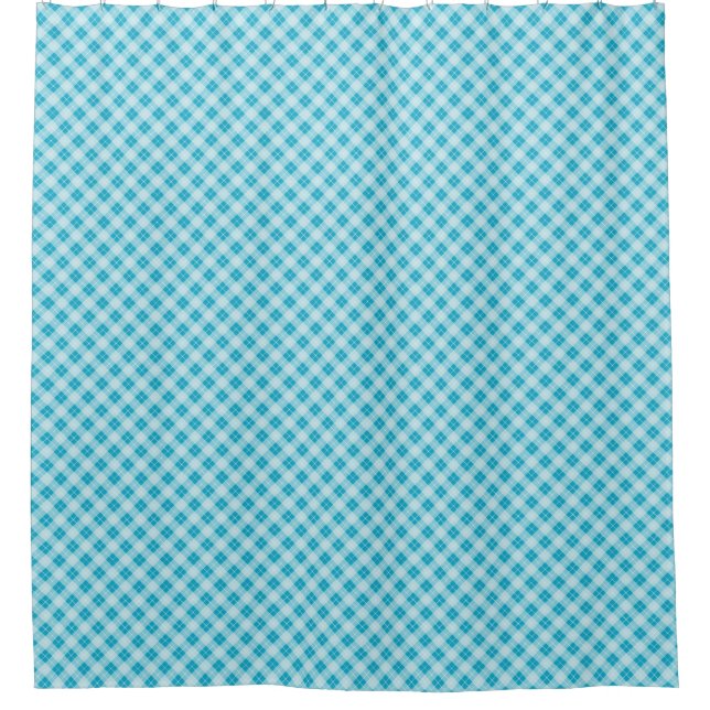 Zwei Bilder eines Duschvorhangs mit blauem  Duschvorhang (Vorderseite)
