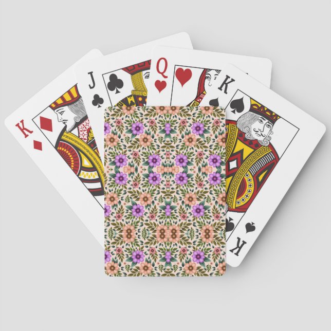 Zwei Bilder von dekorativen Spielkarten (Rückseite)