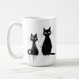 Zwei Black Cats Design-Tasse Kaffeetasse