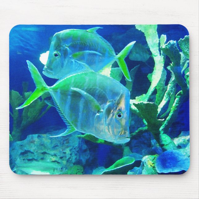 Zwei blaue Fische Mousepad (Vorne)
