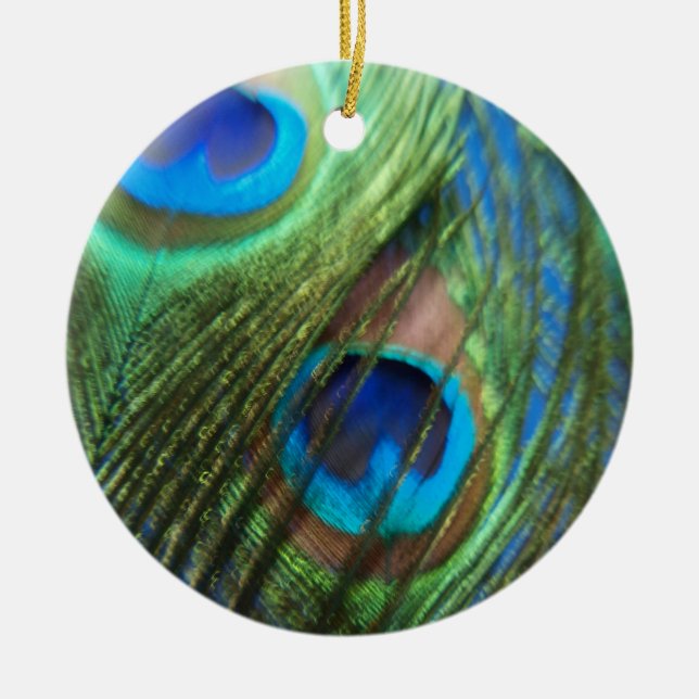 Zwei blaue Pfauenstillleben Keramikornament (Vorne)