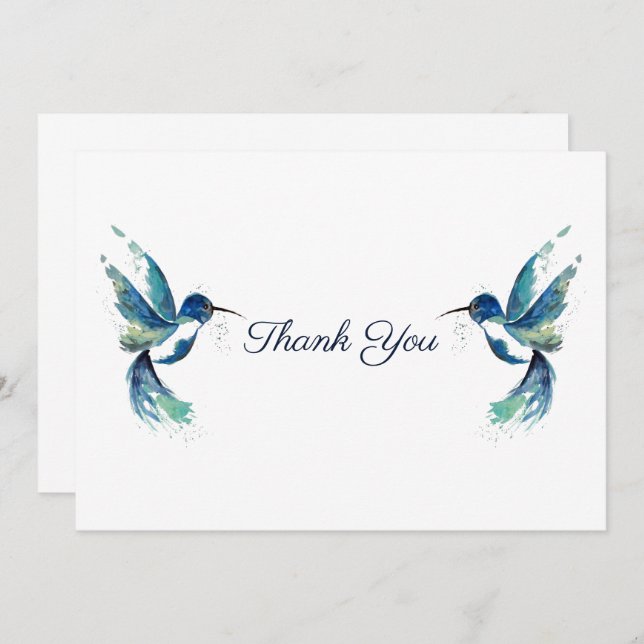 Zwei Blaue Vögel Dankeskarte (Vorne/Hinten)