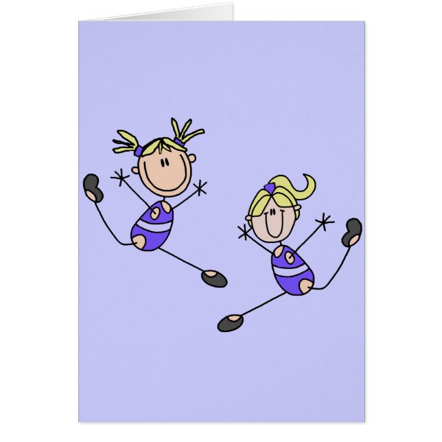 Zwei blonde Mädchengymnast-T-Shirts und Geschenke (Vorne)