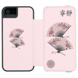 Zwei blühende asiatische Rosa-Fans "Serenity" digi Incipio Watson™ iPhone 5 Geldbörsen Hülle