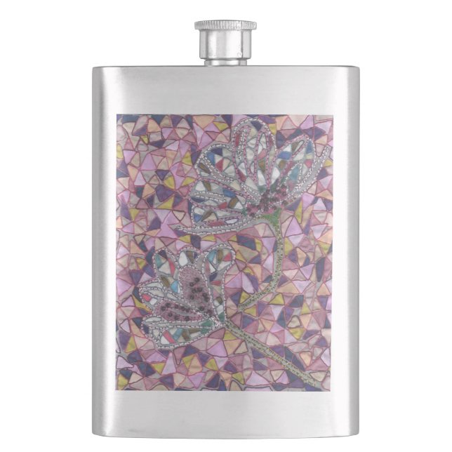 Zwei Blume Flachmann (Vorderseite)