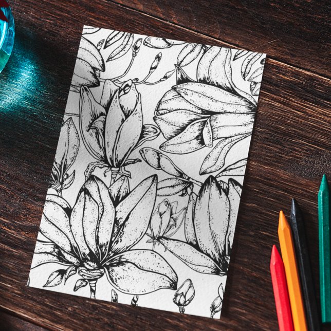 Zwei Blume für Farbseiten Zeichnend (Botanical Coloring Pages Flowers Line Drawing)