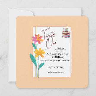 Zwei Blume mit der Geburtstagskarte von Cake Einladung