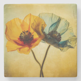 Zwei Blume Steinuntersetzer